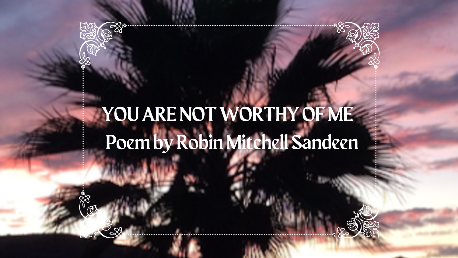 You Are Not Worthy Of Me Poem by Robin MItchell Sandeen