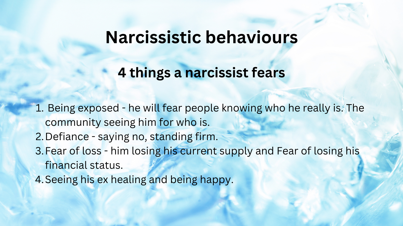 Narcissistic Behaviours 4 things a narcissist fears