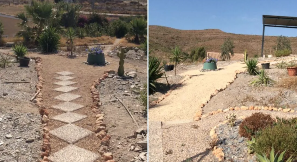 Work Laying Paving slabs, Garden transformation